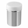 Fackelmann 42967 Powder Dish with Lid, 8 x 6 cm, Stainless Steel, Silver