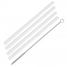 Fackelmann 54845 Glass Straws with Brush, 4 pcs + 1, 22 cm, 8 mm Diameter, Glass, Clear