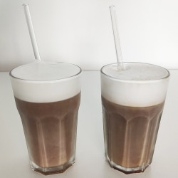 Fackelmann 54845 Glass Straws with Brush, 4 pcs + 1, 22 cm, 8 mm Diameter, Glass, Clear