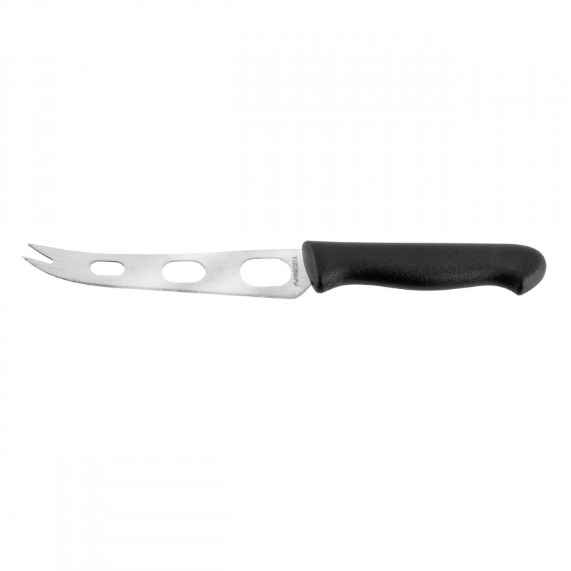 Fackelmann 43280 Cheese and Yellow Cheese Knife, 24 cm, Perforated, Double-Edged, Black/Silver
