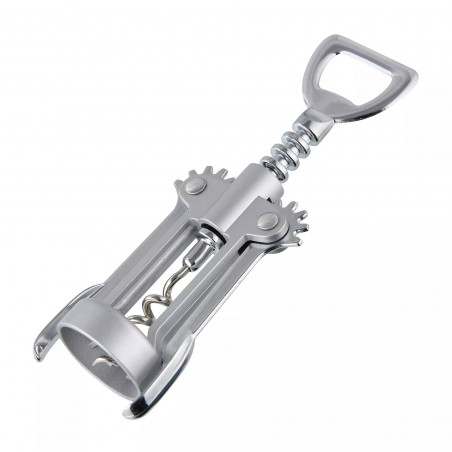 Fackelmann 49785 Corkscrew, 16.5 cm, Lever-action, Stainless Steel