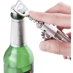 Fackelmann 49785 Corkscrew, 16.5 cm, Lever-action, Stainless Steel