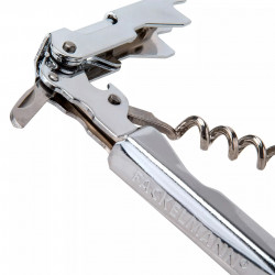 Fackelmann Doublepull 49459 Corkscrew with Knife, Waiter's Style, 12 cm, Stainless Steel, Silver