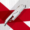 Fackelmann Doublepull 49459 Corkscrew with Knife, Waiter's Style, 12 cm, Stainless Steel, Silver