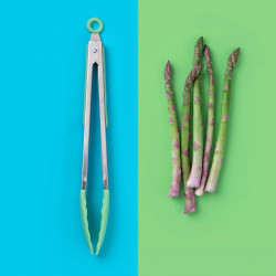 Tasty Go Green Serving Tongs 678097, 34.5 cm, Silicone Handle, Stainless Steel, Green