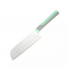 Cutit Santoku Tasty Go Green 678094, Maner moale, 13 cm, Otel inoxidabil, Verde