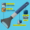 Tasty 678020 Peeler, Soft-touch handle, 19 cm, Stainless steel, Blue