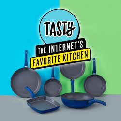 Tasty Everyday Frying Pan 678553, 32 cm, Induction, Aluminum, Non-stick coating, Blue