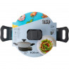 Tasty 678536 Saucepan with Glass Lid, 20 cm, 2.5 L, Induction, Aluminum, Non-stick Coating, Gray