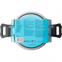 Tasty 678536 Saucepan with Glass Lid, 20 cm, 2.5 L, Induction, Aluminum, Non-stick Coating, Gray