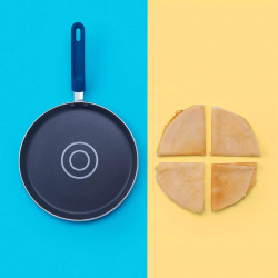 Tasty 678520 Pancake Pan, 26 cm, Portioning System, Induction, Non-stick Coating, Blue