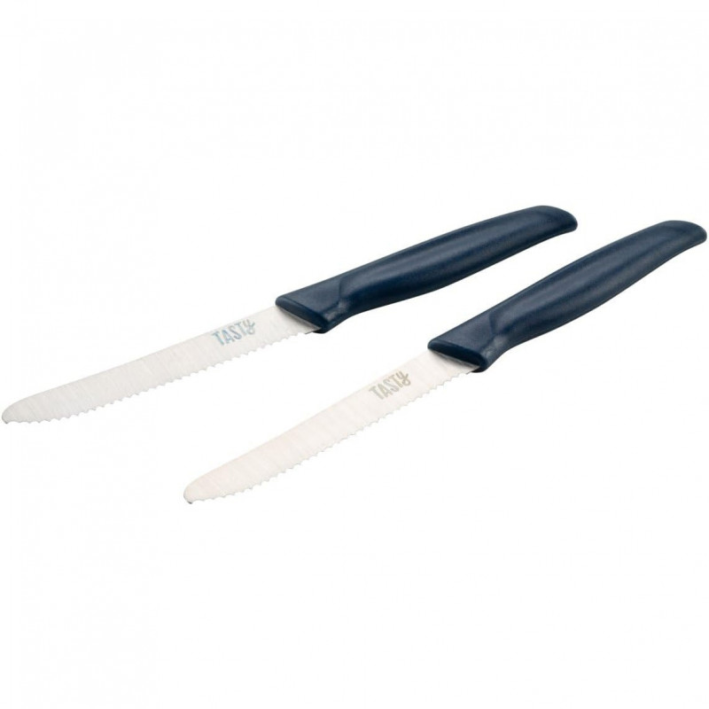 Tasty Ocean Blue Serrated Knife Set 678267, 2-piece set, 21 cm, Stainless steel, Soft-grip handle, Blue