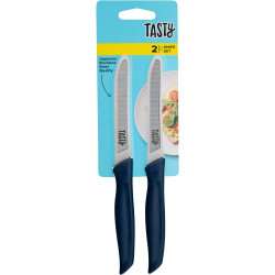 Tasty Ocean Blue Serrated Knife Set 678267, 2-piece set, 21 cm, Stainless steel, Soft-grip handle, Blue