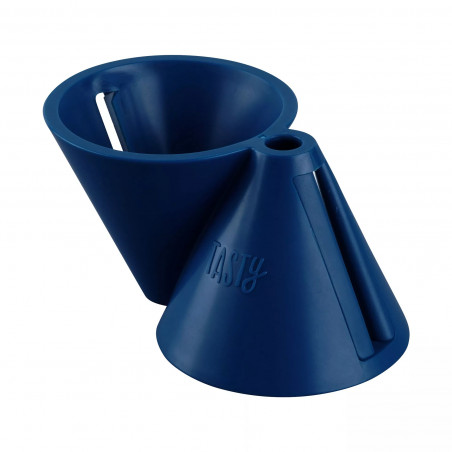 Tasty 678425 2-in-1 Spiral Slicer, 10.5 x 5 x 7 cm, Funnel Shape, Stainless Steel, Blue