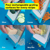 Tasty 678422 Multifunctional Grater, 27x11 cm, 4 Attachments, Stainless Steel, Blue