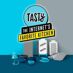 Tasty 678422 Multifunctional Grater, 27x11 cm, 4 Attachments, Stainless Steel, Blue