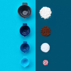 Set of 4 Tasty 678407 collapsible measuring cups, 4 sizes, Silicone, Multicolor