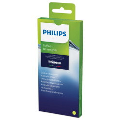 Таблетки за обезмасляване Philips CA6704/10, 6 бр, Подпомагат за по-добър и свеж вкус на кафето, Удължават живота на машината, Безцветен