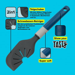 Tasty 678015 Dough Spatula, 25 cm, Flexible, Innovative Design, Soft Handle, Blue