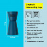 Tasty 678415 Double Cocktail Measuring Cup, 9 x 4.5 cm, 50 ml, Stainless Steel, Blue