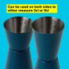 Tasty 678415 Double Cocktail Measuring Cup, 9 x 4.5 cm, 50 ml, Stainless Steel, Blue