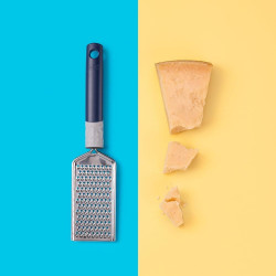 Tasty Rocky Structure 678322 Hand Grater, 25 x 5.7 cm, Stainless Steel, Eco-Friendly, Ergonomic Handle, Blue