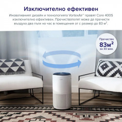 Καθαριστής αέρα Levoit Core 400S, 83 m2, 24W, True HEPA, 4 ταχύτητες, Χρονόμετρο, Wi-Fi, Νυχτερινή λειτουργία, Ένδειξη αλλαγής φίλτρου, Φωνητικές εντολές, Λευκό