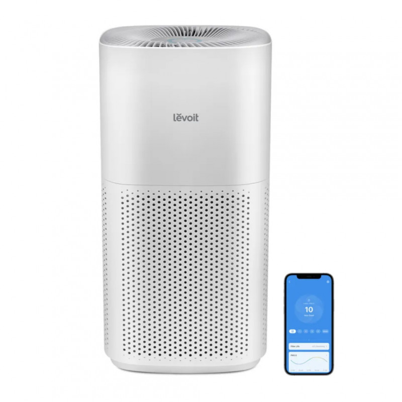 Пречиствател за въздух Levoit Core 600S, 147 м2, 49W, True HEPA H13, Лазерен сензор за качество на въздуха, Тих, Управление чрез приложение, Гласови командим, Сън, Бял