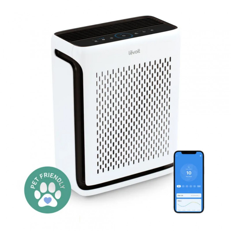 Levoit Vital 100S Air Purifier, 52 m², Smart Features, Wi-Fi, Compatible with Google Assistant and Amazon Alexa, Quiet Operation, Timer, Pet-Friendly, White