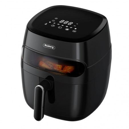 Rosberg R51980CA Air Fryer, 1350W, 5.2 L, LED Display, Hot Air, Timer, Up to 200°C, Black