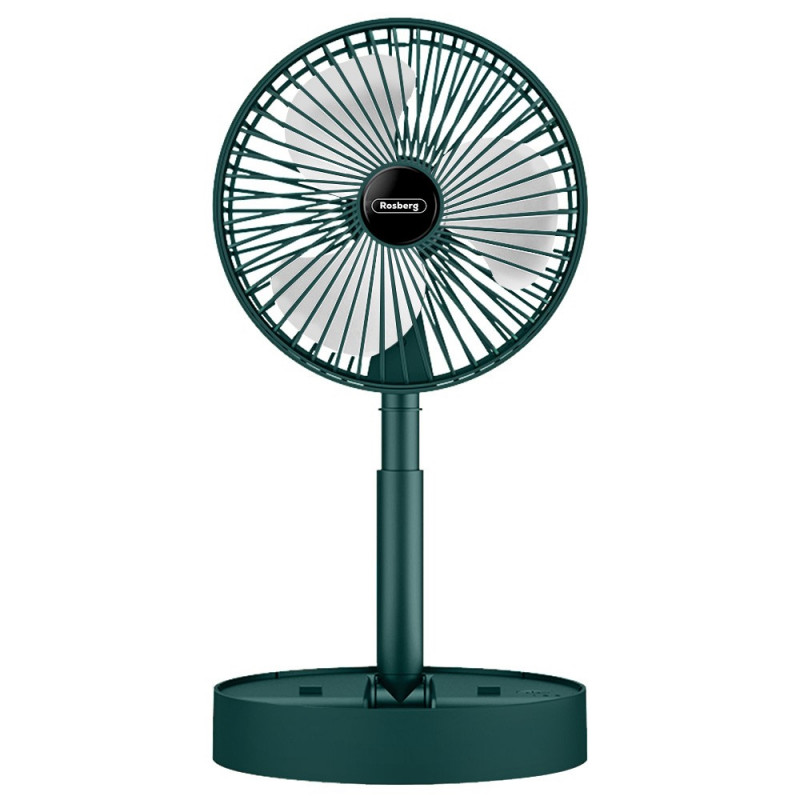 Rosberg R51760F USB Fan, 4.5W, 3 speeds, Up to 5 hours of battery life, Green