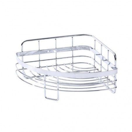 Rosberg R53001A1 Corner Shelving Unit, 5.7 x 7.2 cm, Wall Anchors, Wall-Mounted, Chrome