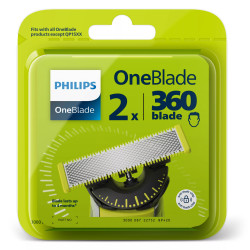 Ανταλακτικό για ξυριστική Philips OneBlade 360 ​​QP420/50, 360 μοίρες, Διπλής όψης, Ένδειξη αλλαγής, Υγρό και στεγνό, Γκρι/πράσινο