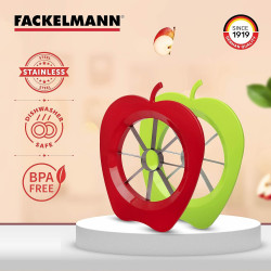 Fackelmann 42015 Apple and Pear Slicer, 2-pack, Stainless Steel, Plastic, Green/Red