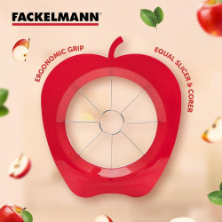 Fackelmann 42015 Apple and Pear Slicer, 2-pack, Stainless Steel, Plastic, Green/Red