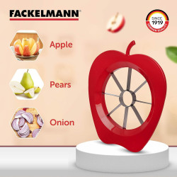 Fackelmann 42015 Apple and Pear Slicer, 2-pack, Stainless Steel, Plastic, Green/Red