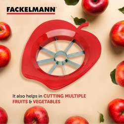 Fackelmann 42015 Apple and Pear Slicer, 2-pack, Stainless Steel, Plastic, Green/Red