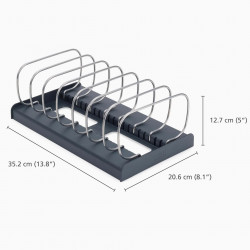 Organizator vase Joseph Joseph 851689, 8 separatoare, Otel inoxidabil, Gri