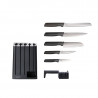 Set cutite si ascutitor cutite Joseph Joseph Elevate 10537, 5 piese, Otel japonez, Negru/inox