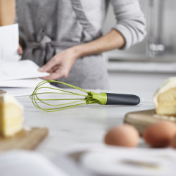 Joseph Joseph Twist 10539 Mixing Spoon, Heat-Resistant Silicone, 2-in-1, BPA-Free, Gray/Green