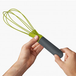 Joseph Joseph Twist 10539 Mixing Spoon, Heat-Resistant Silicone, 2-in-1, BPA-Free, Gray/Green