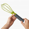 Joseph Joseph Twist 10539 Mixing Spoon, Heat-Resistant Silicone, 2-in-1, BPA-Free, Gray/Green