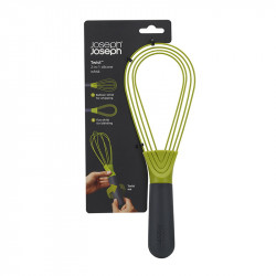 Joseph Joseph Twist 10539 Mixing Spoon, Heat-Resistant Silicone, 2-in-1, BPA-Free, Gray/Green