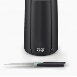 Joseph Joseph Elevate 10541 Knife Set, Japanese Steel, Rotating Stand, BPA-Free, Black/Green