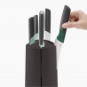 Joseph Joseph Elevate 10541 Knife Set, Japanese Steel, Rotating Stand, BPA-Free, Black/Green
