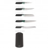 Joseph Joseph Elevate 10541 Knife Set, Japanese Steel, Rotating Stand, BPA-Free, Black/Green