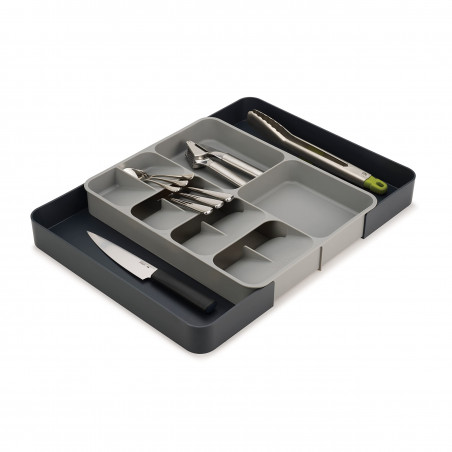 Organizator pentru ustensile Joseph Joseph 85166, 12 compartimente, Extensibil, Plastic, Gri