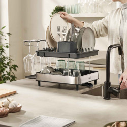 Joseph Joseph Dish Rack 851647, 2 tiers, Stainless Steel, Gray