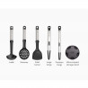 Set ustensile de gatit Joseph Joseph Elevate 10568, 5 piese, Suport, Negru/inox