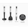 Joseph Joseph Elevate 10569 Cookware Set, 3-Piece, Stand, Black/Stainless Steel